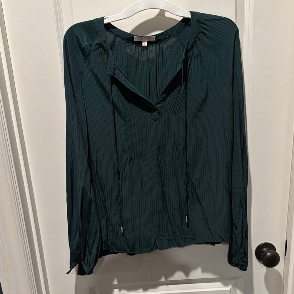 Skies are Blue NWOT V-Neck Long-Sleeve Blouse - Deep Teal